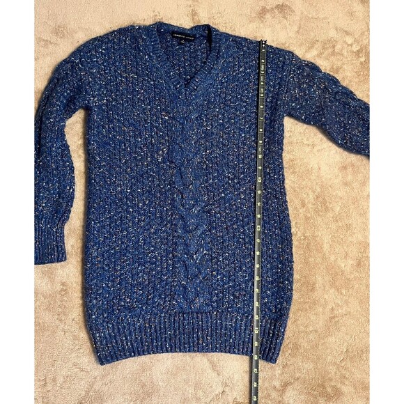 Anrienne Vittadini Blue Speckled V Neck Sweater SZ Small - Picture 8 of 11